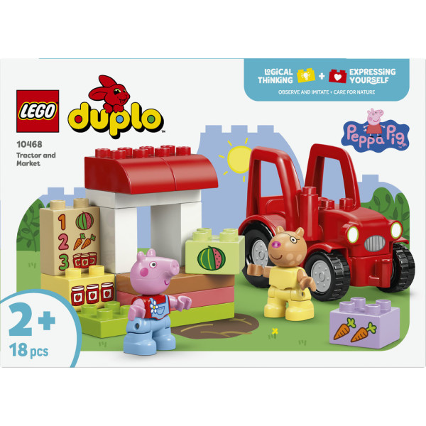 Фото - Конструктор LEGO DUPLO Peppa Pig Трактор и рынок (10468)