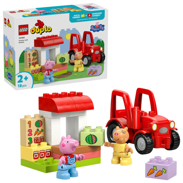 Фото - Конструктор LEGO DUPLO Peppa Pig Трактор и рынок (10468)