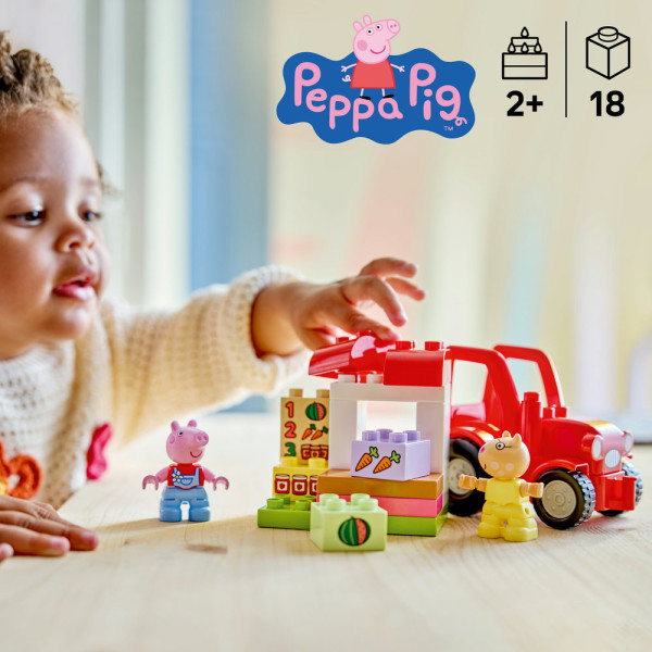 Фото - Конструктор LEGO DUPLO Peppa Pig Трактор и рынок (10468)