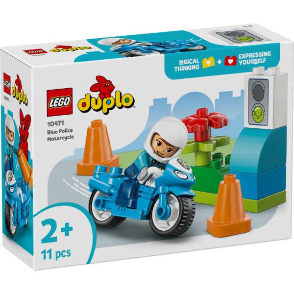 Фото - Конструктор LEGO  DUPLO Town Синій поліцейський мотоцикл (10471)