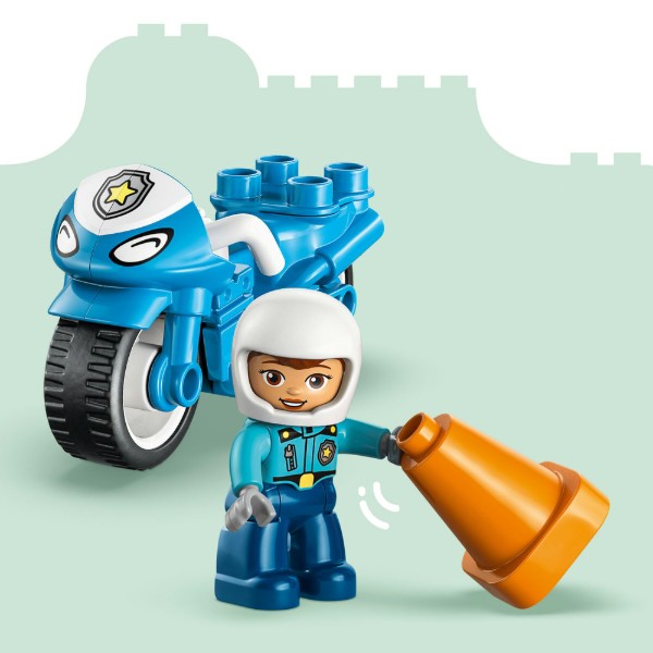 Фото - Конструктор LEGO  DUPLO Town Синій поліцейський мотоцикл (10471)