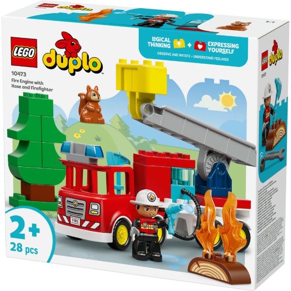 Фото - Конструктор LEGO DUPLO Town Пожарная машина со шлангом и пожарным (10473)