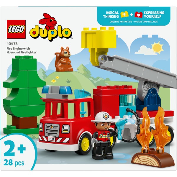Фото - Конструктор LEGO DUPLO Town Пожарная машина со шлангом и пожарным (10473)