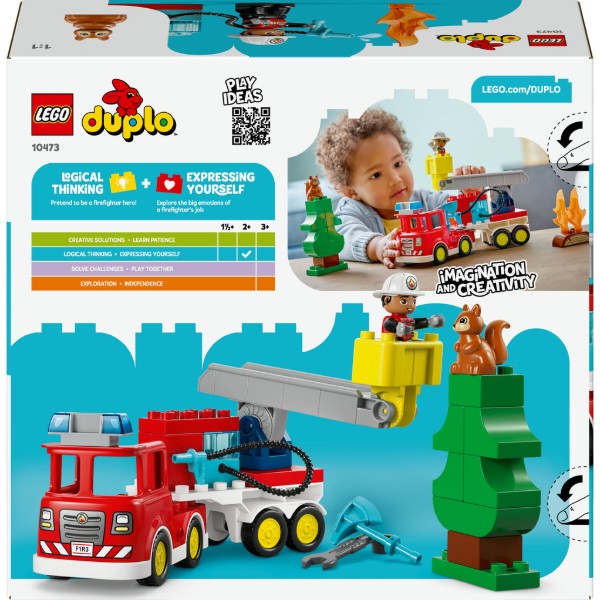 Фото - Конструктор LEGO DUPLO Town Пожарная машина со шлангом и пожарным (10473)