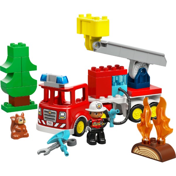Фото - Конструктор LEGO DUPLO Town Пожарная машина со шлангом и пожарным (10473)