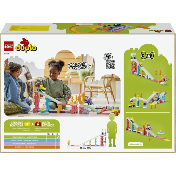 Фото - Конструктор LEGO  DUPLO Town 3 в 1 Цікаві гірки та трампліни з автомобілями (10478)