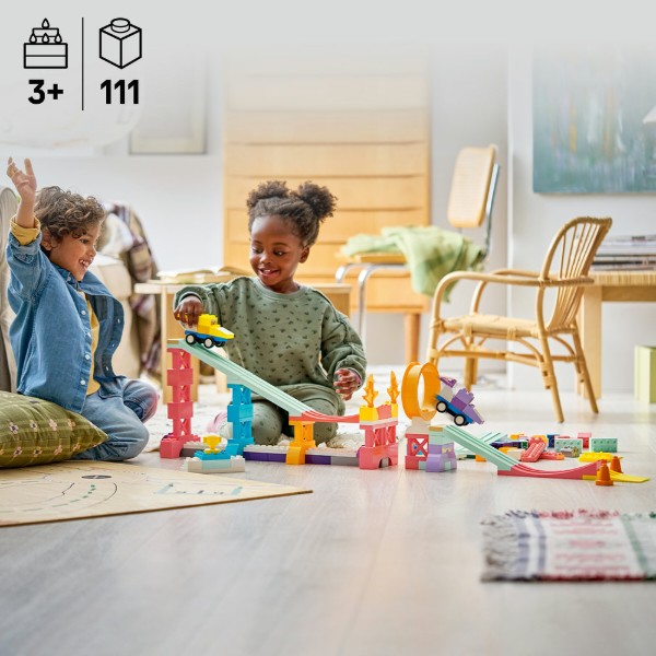 Фото - Конструктор LEGO  DUPLO Town 3 в 1 Цікаві гірки та трампліни з автомобілями (10478)
