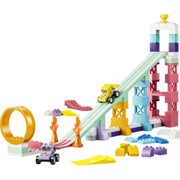 Фото - Конструктор LEGO  DUPLO Town 3 в 1 Цікаві гірки та трампліни з автомобілями (10478)