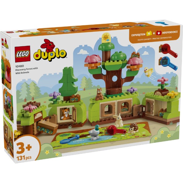 Фото - Конструктор LEGO  DUPLO Town Ліс відкриттів із дикими тваринами (10480)