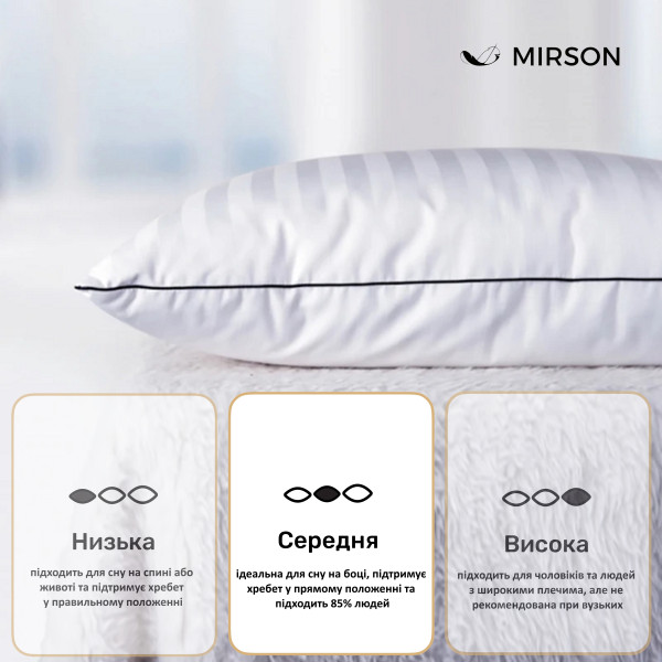 Фото - Подушка стандартна MirSon Extra Premium Royal 105 70x70 см (2200000003447)