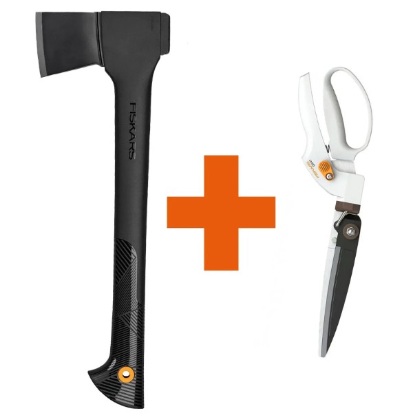 Фото - Набор садовых инструментов Fiskars топор Solid A10 + ножницы GS41 | 1051085, 1026917 (1051085102691)