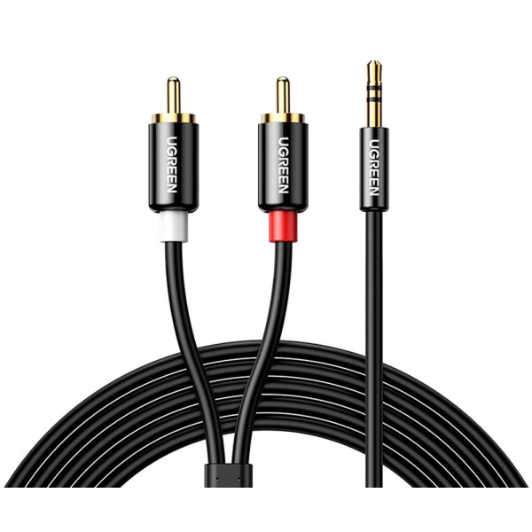 Фото - Кабель 3.5 мм - RCA UGREEN AV116 3.5mm Male to 2 RCA Male Cable 5m Black (10591)