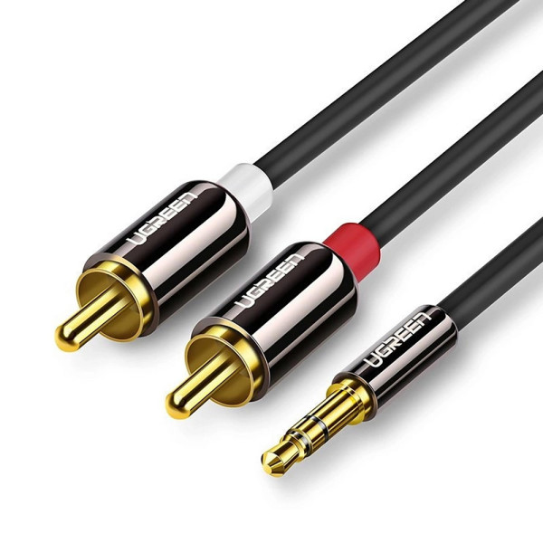 Фото - Кабель 3.5 мм - RCA UGREEN AV116 3.5mm Male to 2 RCA Male Cable 5m Black (10591)