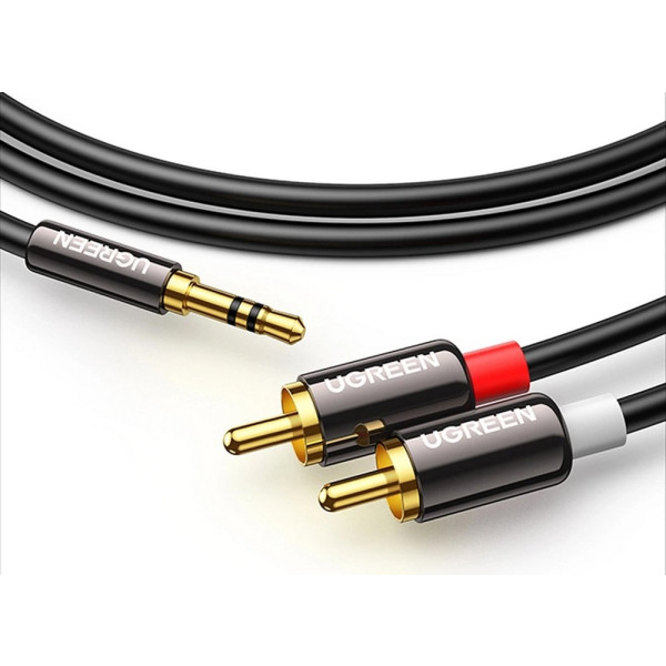 Фото - Кабель 3.5 мм - RCA UGREEN AV116 3.5mm Male to 2 RCA Male Cable 5m Black (10591)
