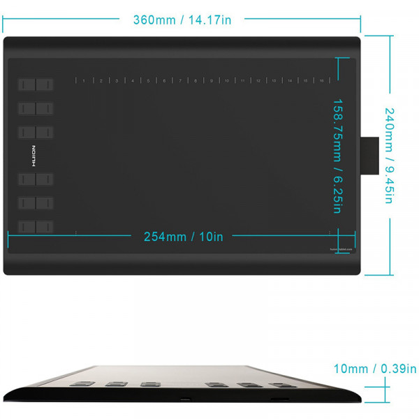 Фото - Уценка - Графический планшет Huion 1060 Plus+перчатка
