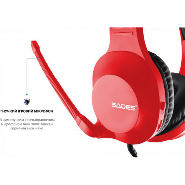Фото - Навушники повнорозмірні дротові Sades SA-721 Spirits Red (sa721rdj)