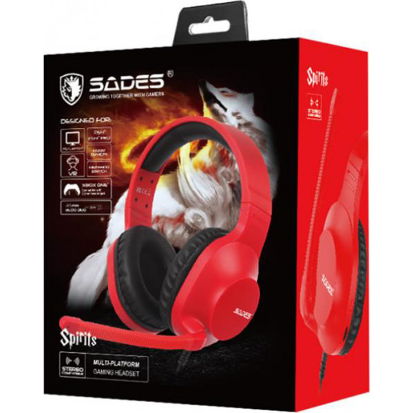 Фото - Навушники повнорозмірні дротові Sades SA-721 Spirits Red (sa721rdj)