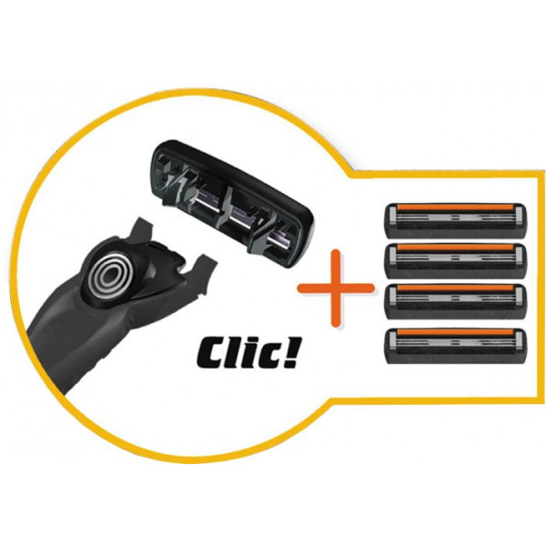 Фото - Станок мужской BIC Flex Easy + 4 сменные кассеты (3086123273504)