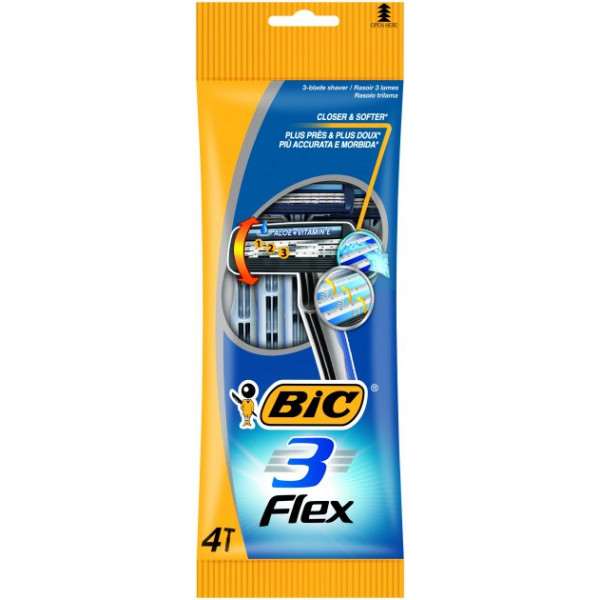 Фото - Станок чоловічий одноразовий BIC Flex 4 шт. (3086123242524)