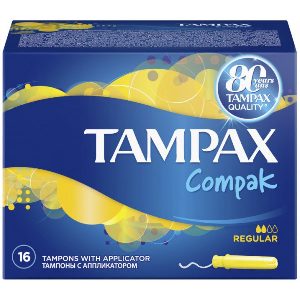 Фото - Тампоны гигиенические Tampax Compak Regular с апликатором 16 шт. (4015400219507)