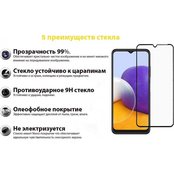Фото - Захисне скло для смартфону BeCover for Samsung Galaxy A22 SM-A225 Black (706609)