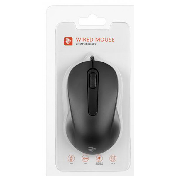 Фото - Мышь проводная 2E MF160 USB Black (2E-MF160UB)