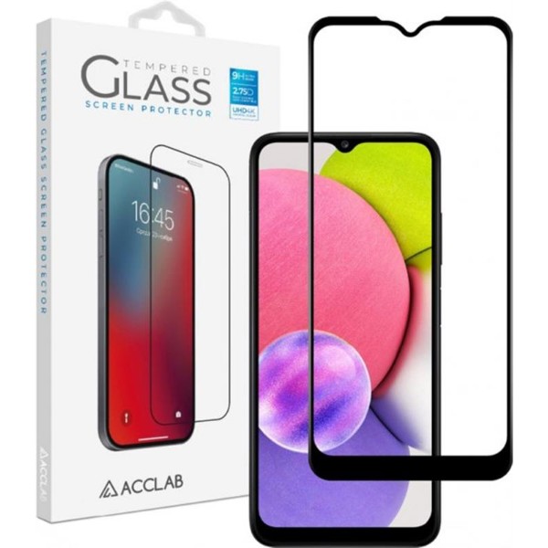 Фото - Защитное стекло для смартфона ACCLAB Full Glue for Samsung Galaxy A03s SM-A037 Black (1283126515330)