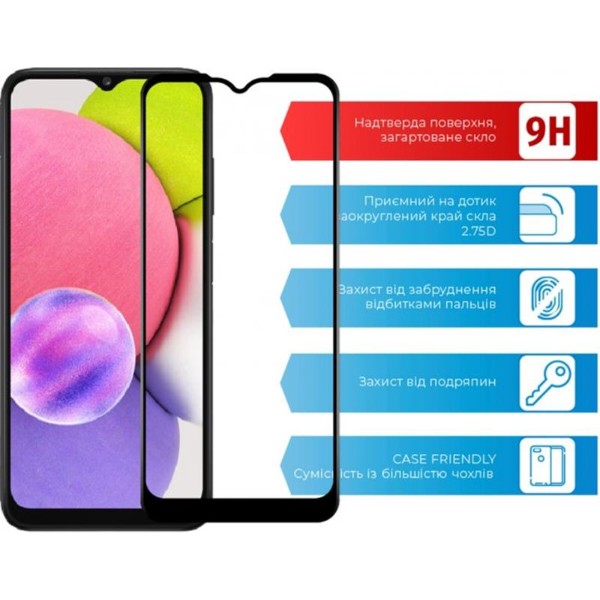 Фото - Защитное стекло для смартфона ACCLAB Full Glue for Samsung Galaxy A03s SM-A037 Black (1283126515330)