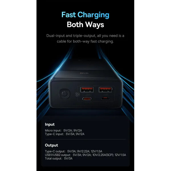 Фото - Батарея мобільна Baseus Star Lord Display 22.5W 30000 mAh QC3.0 PD3.0 Black (PPXJ080101)