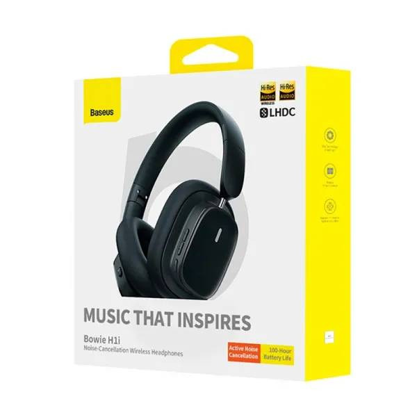 Фото - Навушники повнорозмірні бездротові Baseus Bowie H1i Noise-Cancellation Cluster Black (A00050402113-00)