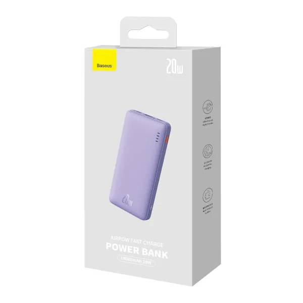 Фото - Батарея мобільна Baseus Airpow Fast Charge Power Bank 10000mAh 20W Nebula Purple (P10022801513-00)