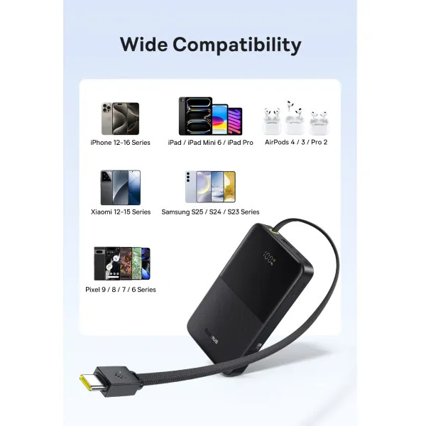 Фото - Батарея мобільна Baseus EnerFill Bipow2 Pro 22.5W 10000mAh Black (E0027600)