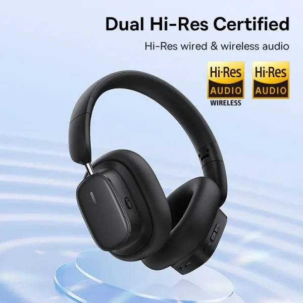 Фото - Навушники повнорозмірні бездротові Baseus Bowie H1i Noise-Cancellation Cluster Black (A00050402113-00)