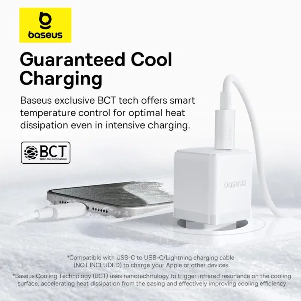 Фото - Мережевий зарядний пристрій Baseus Palm Fast Charger 1C 30W EU Moon White (P10111605213-01)
