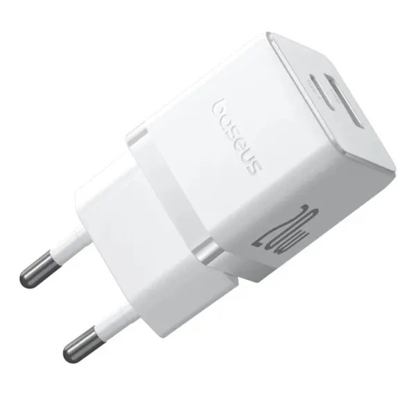 Фото - Сетевое зарядное устройство Baseus Palm Fast Charger C+U 20W EU Moon White (P10111608213-00)