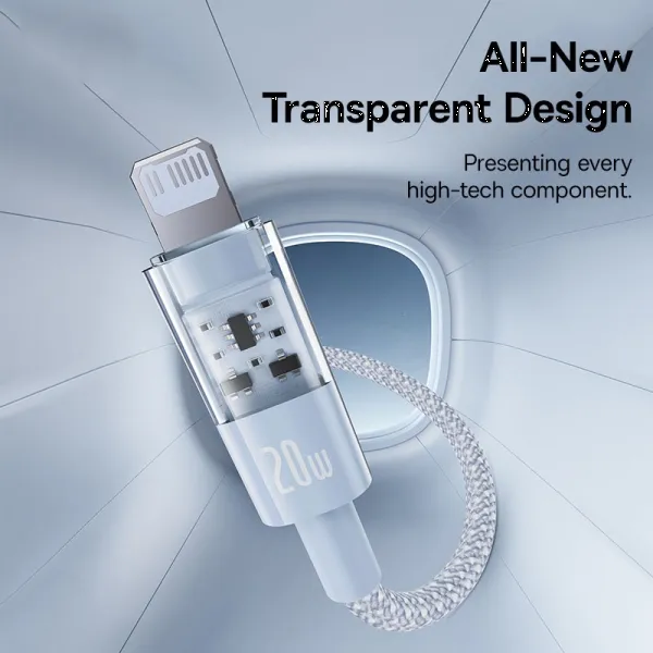 Фото - Кабель синхронізації даних Baseus Gem Fast-Charging Data Cable USB-C to iP 20W 1m Galaxy Blue (P10373001311-00)