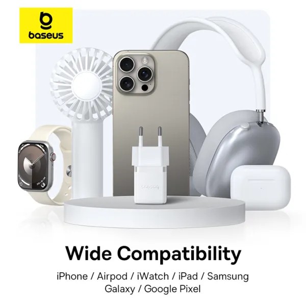Фото - Мережевий зарядний пристрій Baseus Palm Fast Charger Type-C+USB 30W white (P1011160A213-00)