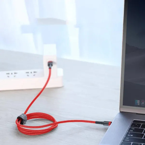 Фото - Кабель синхронізації даних Baseus Cafule Series Type-C PD2.0 60W Flash Charge Cable 3A 1m Red (CATKLF-G09)