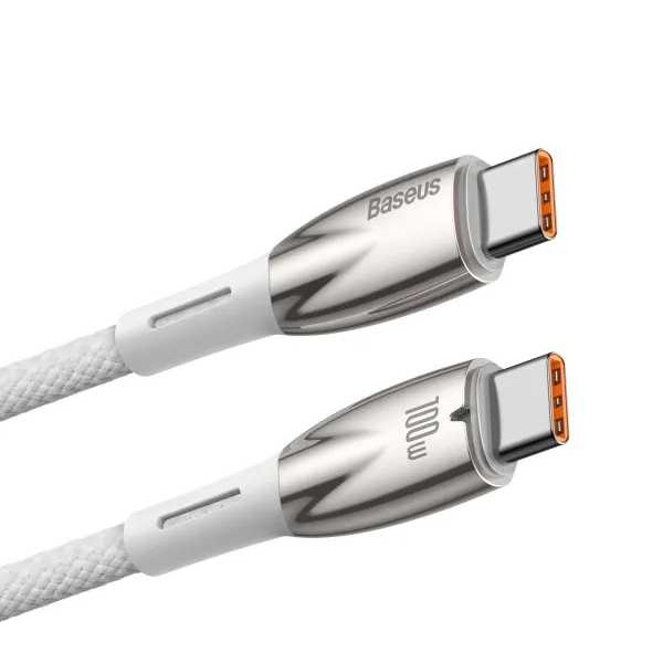 Фото - Кабель синхронізації даних Baseus Glimmer Series Fast Charging Type-C to Type-C 100W 2m (CADH000802)
