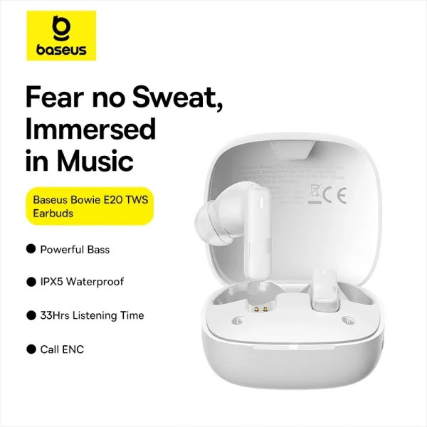 Фото - Навушники вкладиші бездротові TWS Baseus Bowie E20 True Wireless Earphones Stellar White (A00069700223-00)
