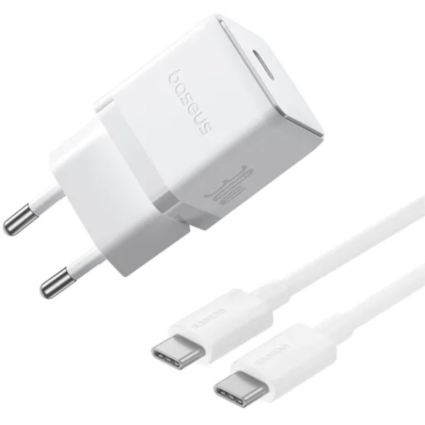 Фото - Мережевий зарядний пристрій Baseus Palm Fast Charger 1C 30W EU Moon White (P10111605213-01)