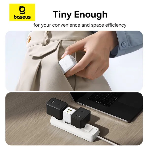 Фото - Мережевий зарядний пристрій Baseus Palm Fast Charger Type-C+USB 30W white (P1011160A213-00)