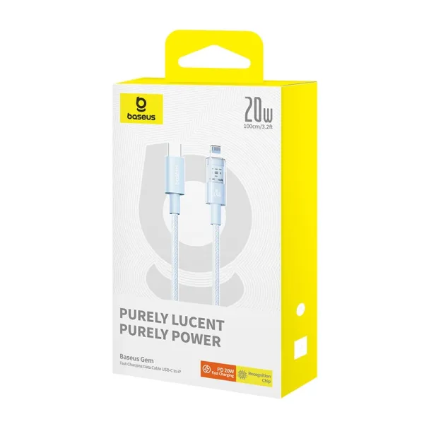 Фото - Кабель синхронізації даних Baseus Gem Fast-Charging Data Cable USB-C to iP 20W 1m Galaxy Blue (P10373001311-00)