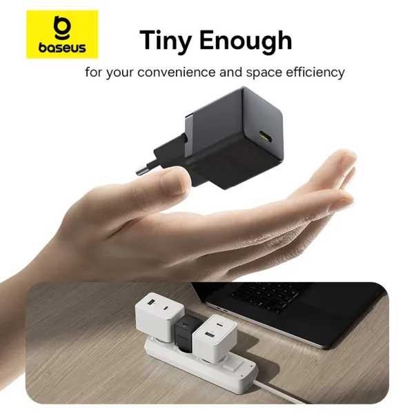 Фото - Сетевое зарядное устройство Baseus Palm Fast Charger 1C 30W EU Cluster Black (P10111605113-00)