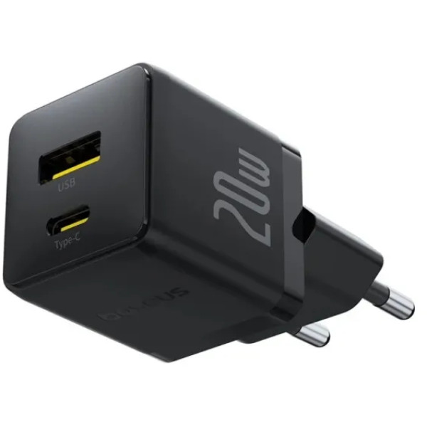 Фото - Мережевий зарядний пристрій Baseus Palm Fast Charger Type-C+USB 20W (P10111608113-01)
