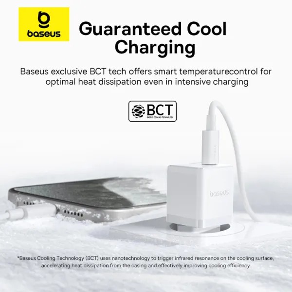 Фото - Мережевий зарядний пристрій Baseus Palm Fast Charger Type-C+USB 30W white (P1011160A213-00)
