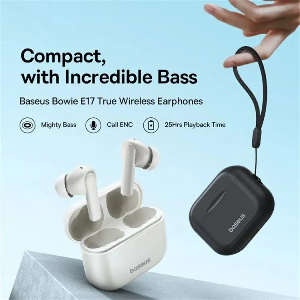 Фото - Навушники вкладиші бездротові TWS Baseus Bowie E17 True Wireless Bluetooth Earphones Stellar White (A00072200223-Z1)