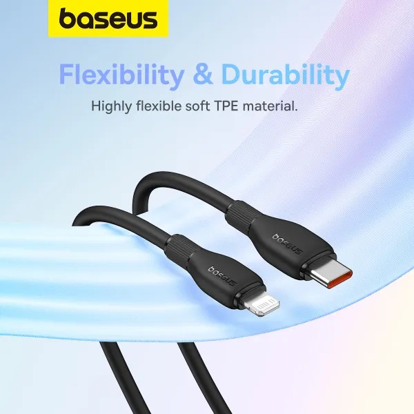 Фото - Кабель Baseus Pudding Series Fast Charging Cable Type-C to iP 20W 1.2m Cluster Black (P10355701111-00)