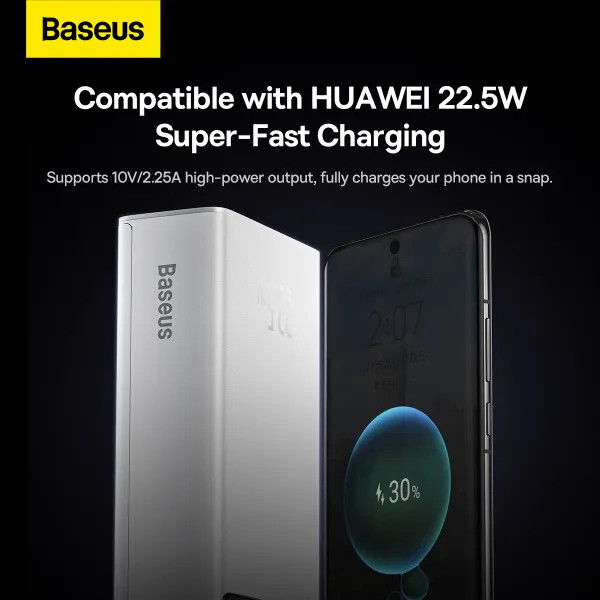 Фото - Батарея мобільна Baseus Star Lord Display 22.5W 30000 mAh QC3.0 PD3.0 White (PPXJ080102)