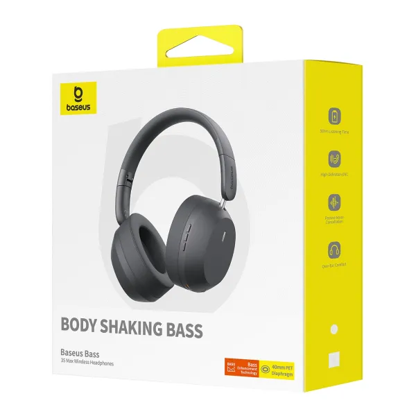Фото - Навушники накладні бездротові Baseus Bass 35 Max Wireless Headphones Twilight Grey (A00070800821-00)